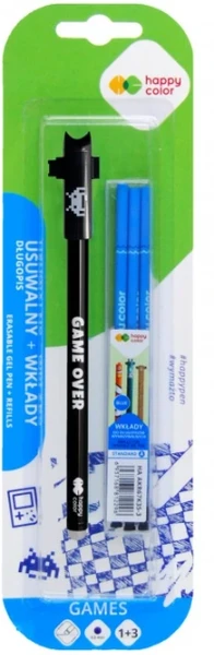 Długopis wymazywalny 0,5 mm Games + 3 wkłady niebieski