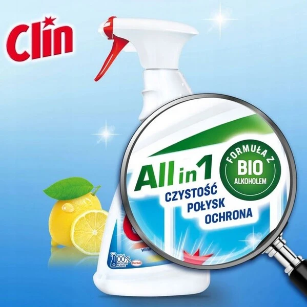 Płyn do szyb CLIN 500ml spray lemon