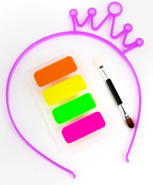 Farbki do malowania twarzy UV+ opaska Świecąca w ciemności Kidea