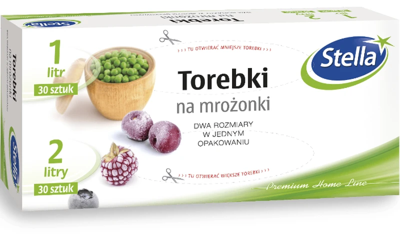 Woreczki na mrożonki 1L 30szt oraz 2L 30szt BOX Stella