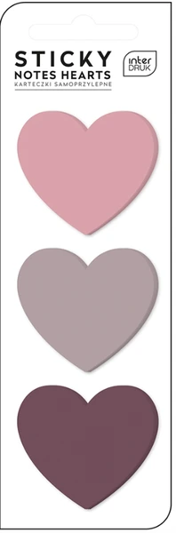 Karteczki samoprzylepne Serca 3 kolory