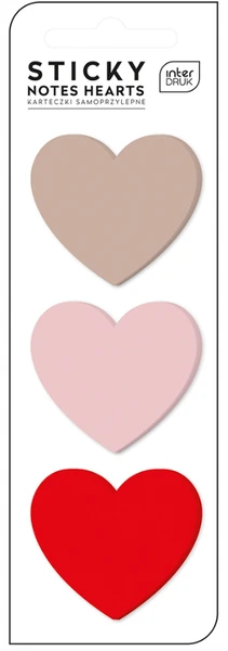 Karteczki samoprzylepne Serca 3 kolory