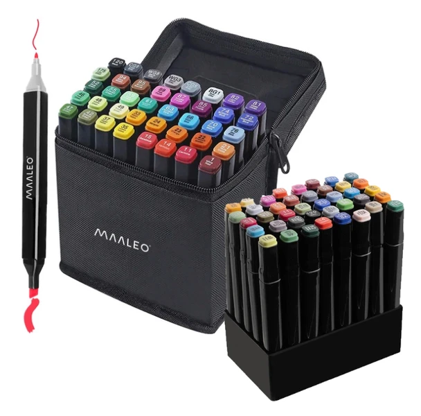 Markery dwustronne alkoholowe + torba MAALEO Zestaw 40 szt.