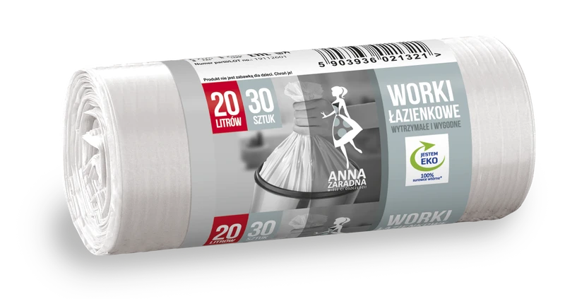 Worki na śmieci ŁAZIENKOWE 20L 30 szt białe AZ