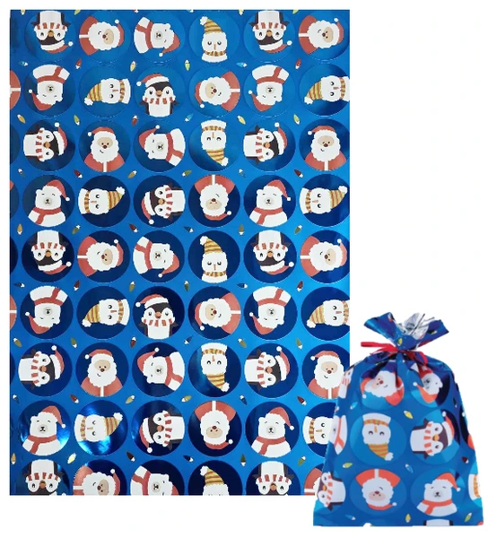 Torebka foliowa prezentowa Celafon 35x50 cm DUŻA 1 sztuka NIEBIESKA