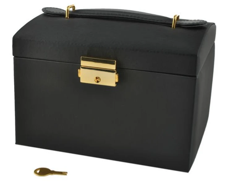 Szkatułka kuferek na biżuterię 17,5x14x12 cm Czarny