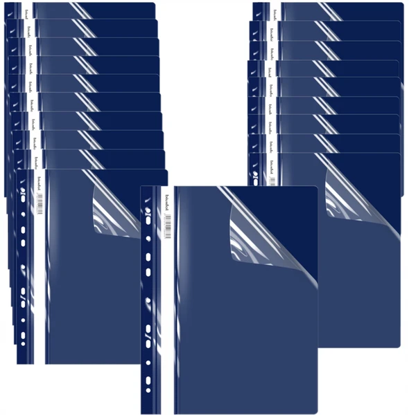 Skoroszyt A4 Twardy wpinany ECOnomy BIURFOL 20szt granat