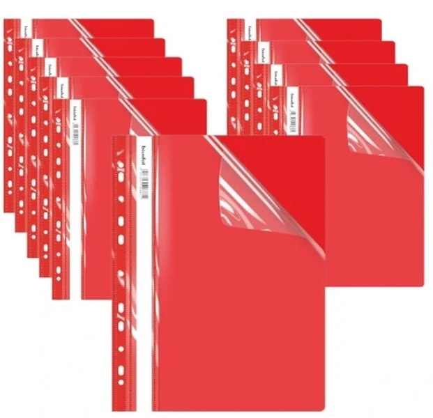 Skoroszyt A4 Twardy wpinany ECOnomy BIURFOL 10szt czerwony