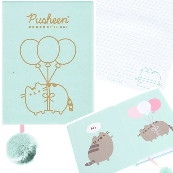 Pamiętnik Notes pluszowy z pomponem A5 96k Pusheen