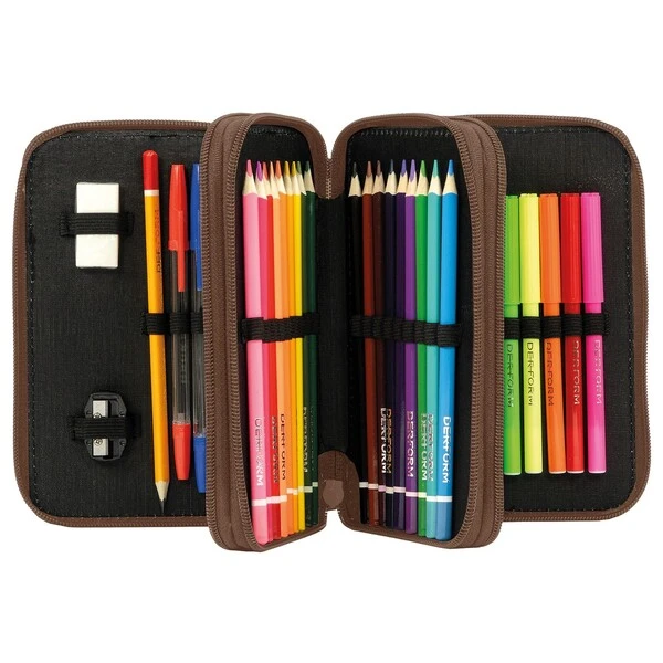 Piórnik rozkładany potrójny z wyposażeniem Back Up EW17 Puppy Pieski