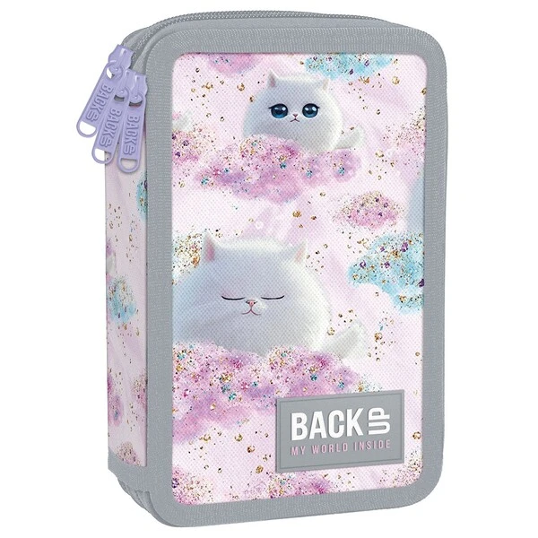 Piórnik rozkładany potrójny z wyposażeniem Back Up EW01 Dream Kotki
