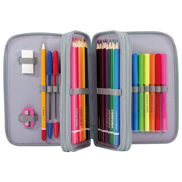 Piórnik rozkładany potrójny z wyposażeniem Back Up EW01 Dream Kotki