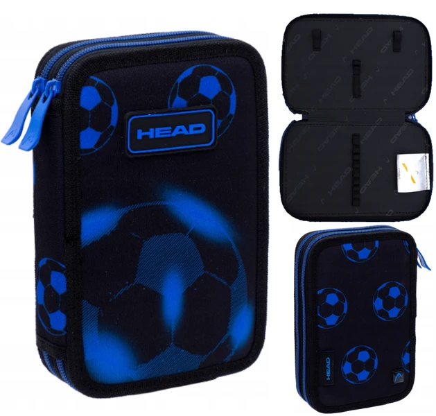 Piórnik rozkładany podwójny bez wyp. HEAD Neon Blue Football AC2