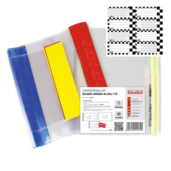 Okładki okłada bezbarwna na książki zeszyty komplet do klasy I-III + gratis