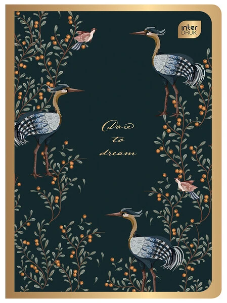 Zeszyt A5 96k kratka 70g Satin Gold Interdruk Metaliczny dziewczęcy