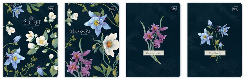 Zeszyt A5 96 kratka 70g UV mix wzorów INT Hybrid Fiori