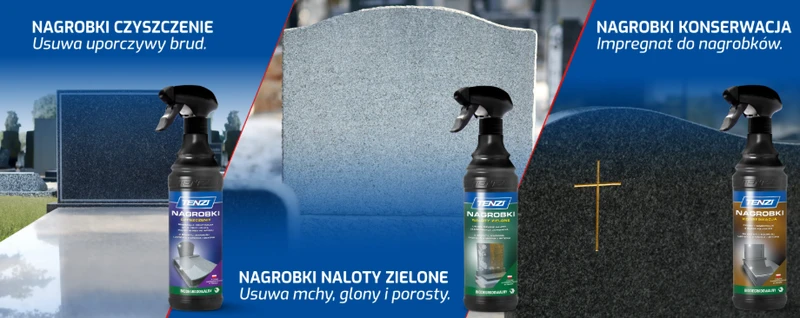 Płyn TENZI do mycia Nagrobków czyszczenia kamienia granitu lastrico 0,6L