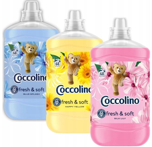 Coccolino płyn do płukania Happy Yellow Silk Lily Orange Rush 204 prań 3 x1,7l