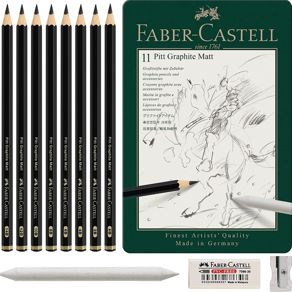 Ołówki artystyczne Faber-Castell Pitt Graphite Matt + akcesoria 8 szt.