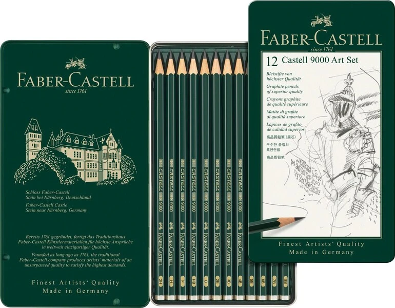 Ołówki artystyczne Faber-Castell 9000 Art Set 12 sztuk