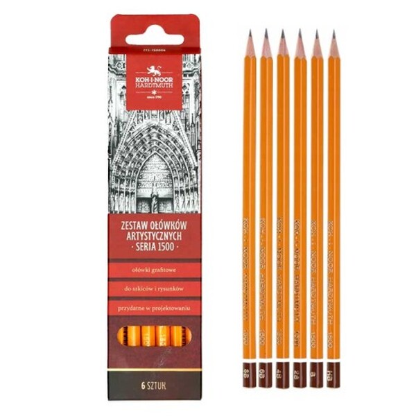 Zestaw ołówków artystycznych 1500 HB,B,2B,4B,6B,8B