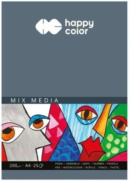 Blok Mix Media A4 25ark. 200g do pisaków pasteli tuszu pasteli akwareli