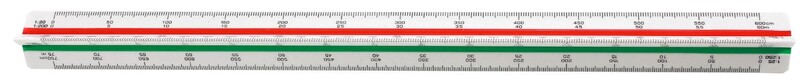 Skalówka plastikowa nr 27 30cm 1:10-100/20-200/25-250/50-500/75-750/125-1250