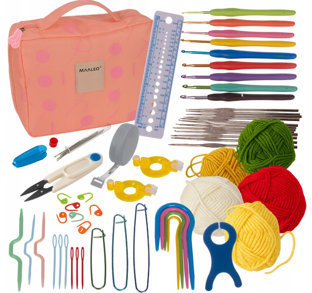 Zestaw do szydełkowania akcesoria wszystko w etui 58 elementów XXL