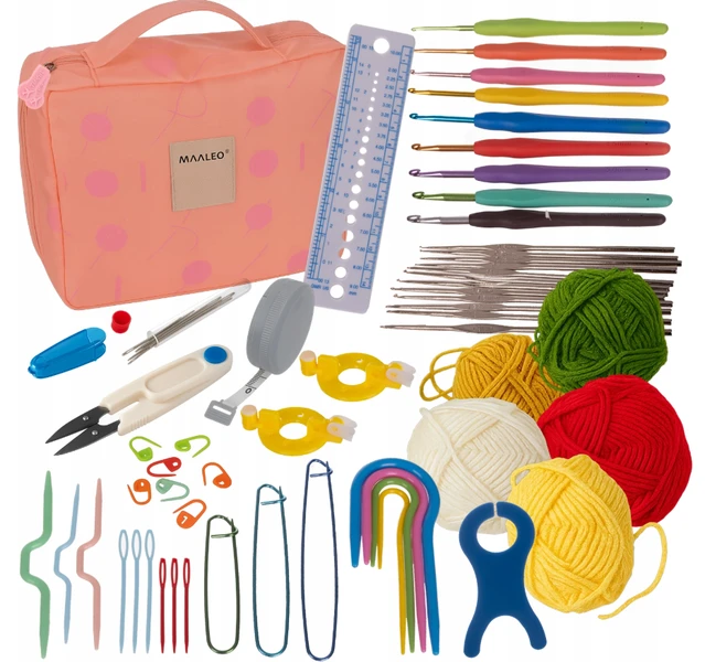 Zestaw do szydełkowania akcesoria wszystko w etui 58 elementów XXL