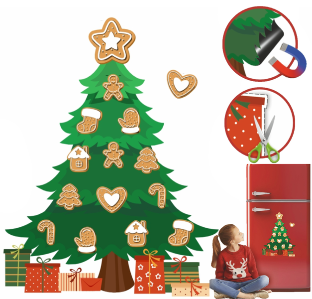 Zestaw kreatywny Choinka magnetyczna na lodówkę Pierniki