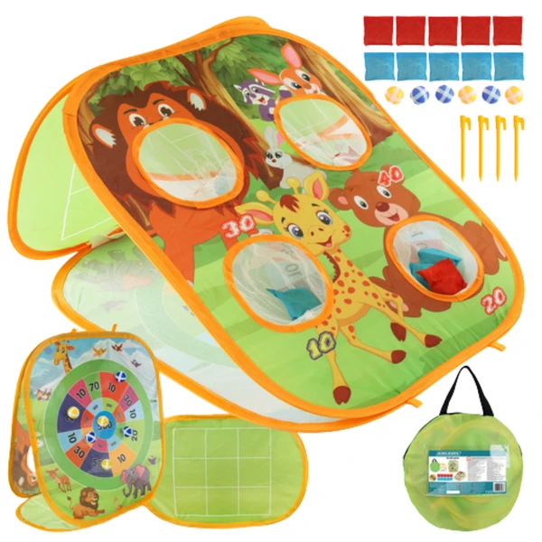 Gra zręcznościowa Rzut piłeczką woreczkiem Kruzzel zestaw 3w1 dla dzieci