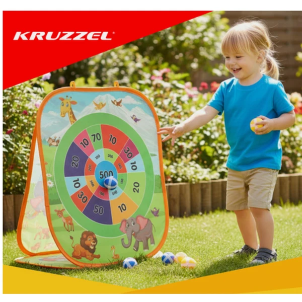 Gra zręcznościowa Rzut piłeczką woreczkiem Kruzzel zestaw 3w1 dla dzieci