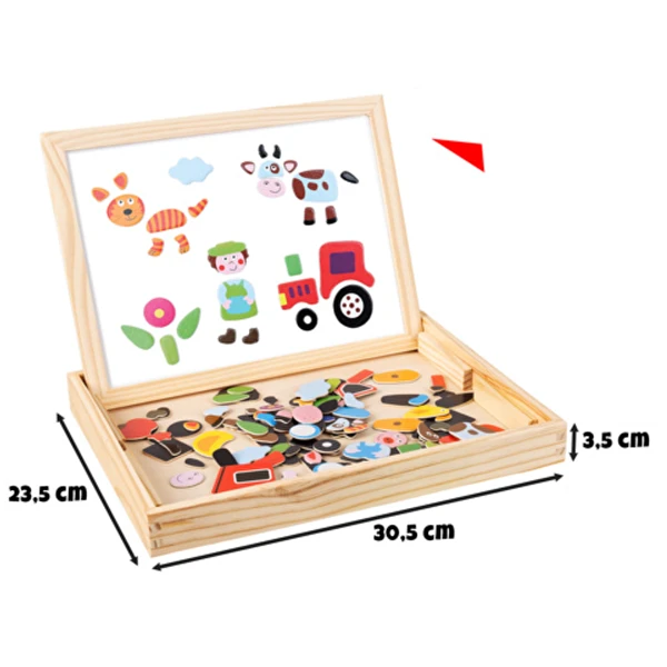 Tablica edukacyjna magnetyczna dwustronna 108 el. zabawka w Skrzynce Prezent