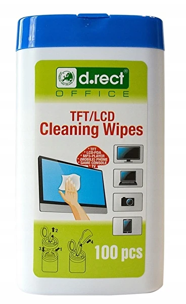 Chusteczki nawilżone do czyszczenia ekranów D.rect 100 szt.