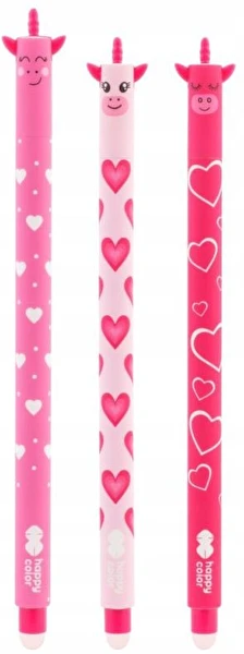 Długopis wymazywalny 0,5 mm Uszaki Unicorn Pink niebieski Happy Color