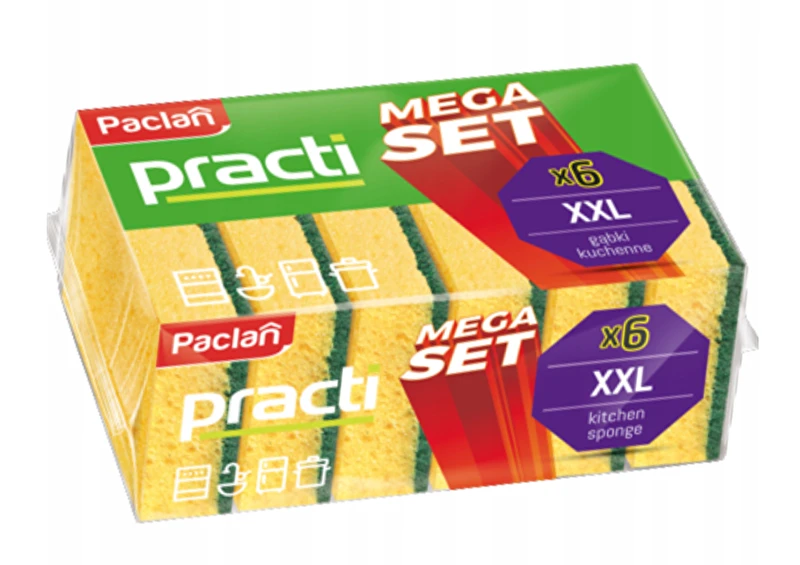 Gąbki do naczyń Paclan Practi MEGA SET 6 sztuk XXL