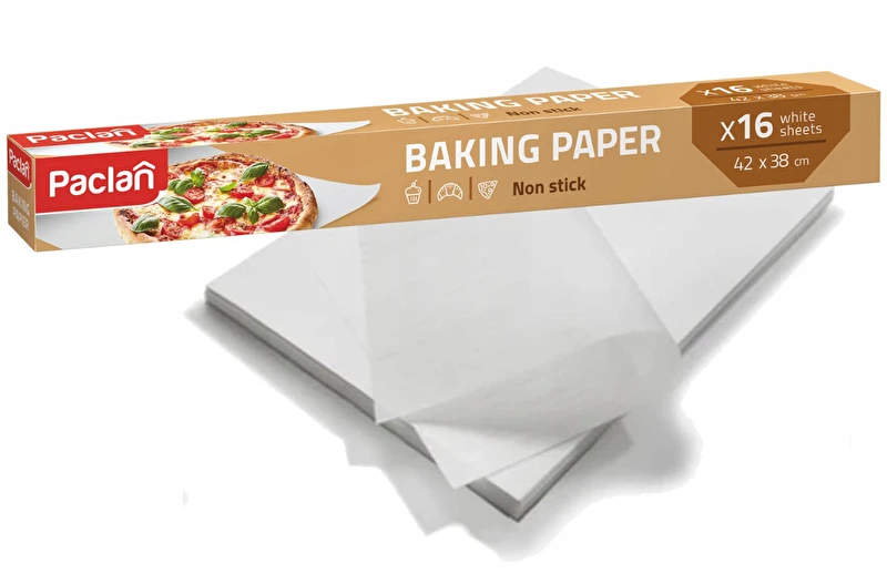 Papier do pieczenia w arkuszach Paclan 42×38 cm 16 szt. Biały