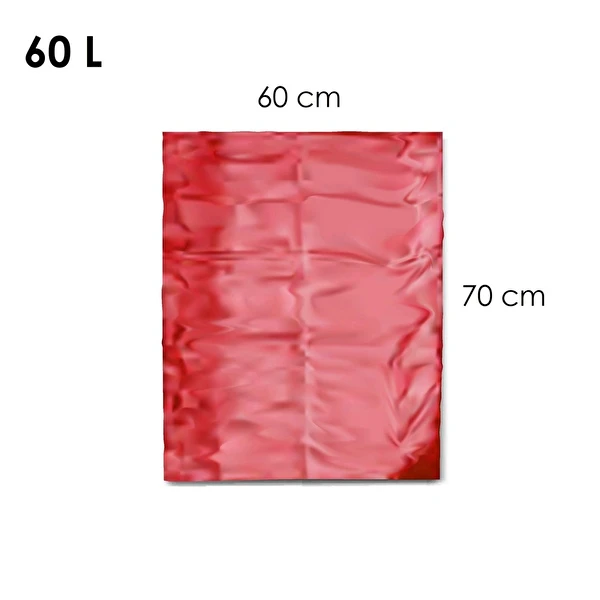 Worki na odpady medyczne LDPE 60L 50 szt czerwone