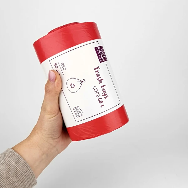 Worki na odpady medyczne LDPE 60L 50 szt czerwone