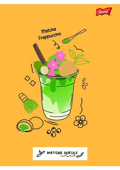 Zeszyt do nauki pisania A4 32k linia 2 kol Matcha Mood Unipap