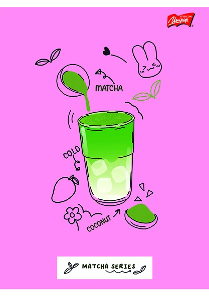 Zeszyt do nauki pisania A4 32k linia 2 kol Matcha Mood Unipap