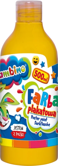 Farba plakatowa szkolna Bambino 500 ml ŻÓŁTA w butelce
