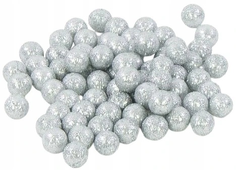 Kulki styropianowe brokatowe 10 mm Srebrne 50 szt.