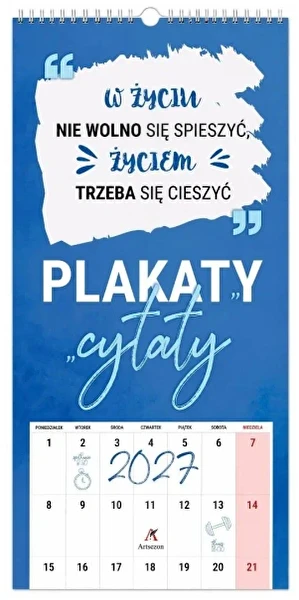 Kalendarz ścienny 2027 notatnikowy Plakaty Cytaty ArtSezon