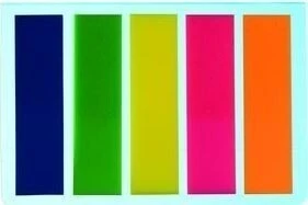 Zakładki indeksujące 45x12mm 5x25 szt. D.rect PET