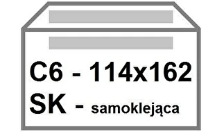 Koperta C6 biała samoklejąca SK 1000szt