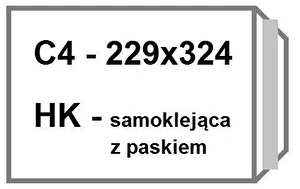 Koperta C4 biała HK z paskiem 250 szt