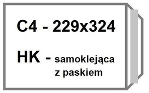 Koperta C4 biała HK z paskiem 50 szt