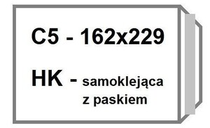 Koperta C5 biała HK z paskiem 50 szt