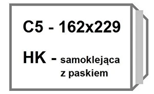 Koperta C5 biała HK z paskiem 500 szt